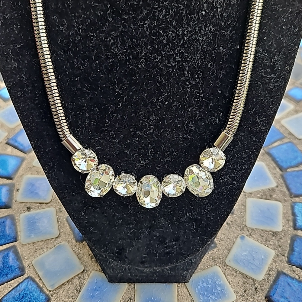 Gunmetal Rhinestone Necklace - Picture 3 of 4